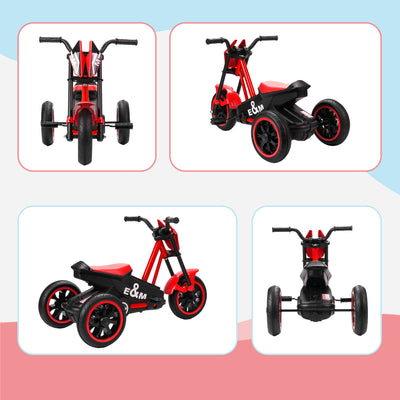 AIYAPLAY Kids Tricycle Baby Trike, Kids Trike with Pedal, 3 Wheel Toddler Balance Bike for Indoor Outdoor Use, Red 