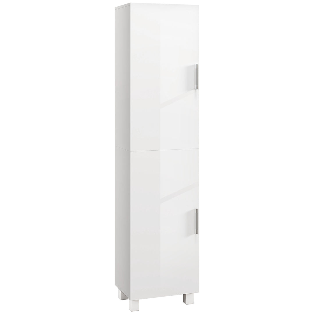 HOMCOM Tall Bathroom Cabinet, Freestanding Bathroom Cabinet with Adjustable Shelves and Double Doors 