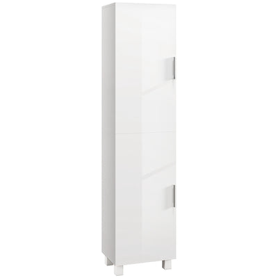 HOMCOM Tall Bathroom Cabinet, Freestanding Bathroom Cabinet with Adjustable Shelves and Double Doors 