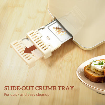 HOMCOM Touch Screen Kettle and Toaster Set - Cream 