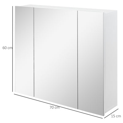 kleankin Wall Mounted Mirror Cabinet - White 