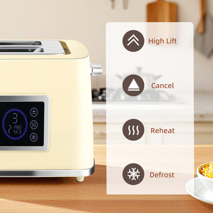 HOMCOM Touch Screen Kettle and Toaster Set - Cream