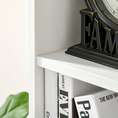 HOMCOM Seven-Cube Bookcase - White Wood Effect 