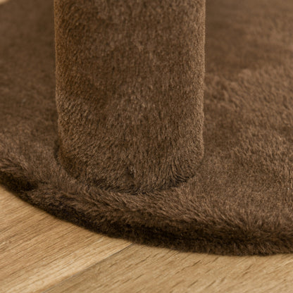 PawHut 65cm Cat Tree, Cat Tower for Kittens, Small Cat Condo with Sisal Scratching Posts, Hanging Rope, Perches - Brown 