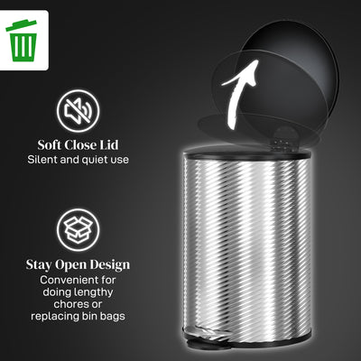 HOMCOM 20L Stainless Steel Compact Home Bin 