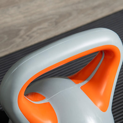 SPORTNOW Kettlebell, 8kg Kettle Bells with Handle for Home Gym Weight Lifting and Strength Training, Orange and Grey 