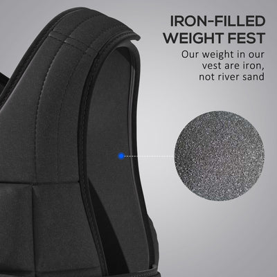 HOMCOM 20kg Weighted Vest, Adjustable Running Weight Vest with 38 Weight Bags for Men or Women Cardio Exercise, Black 
