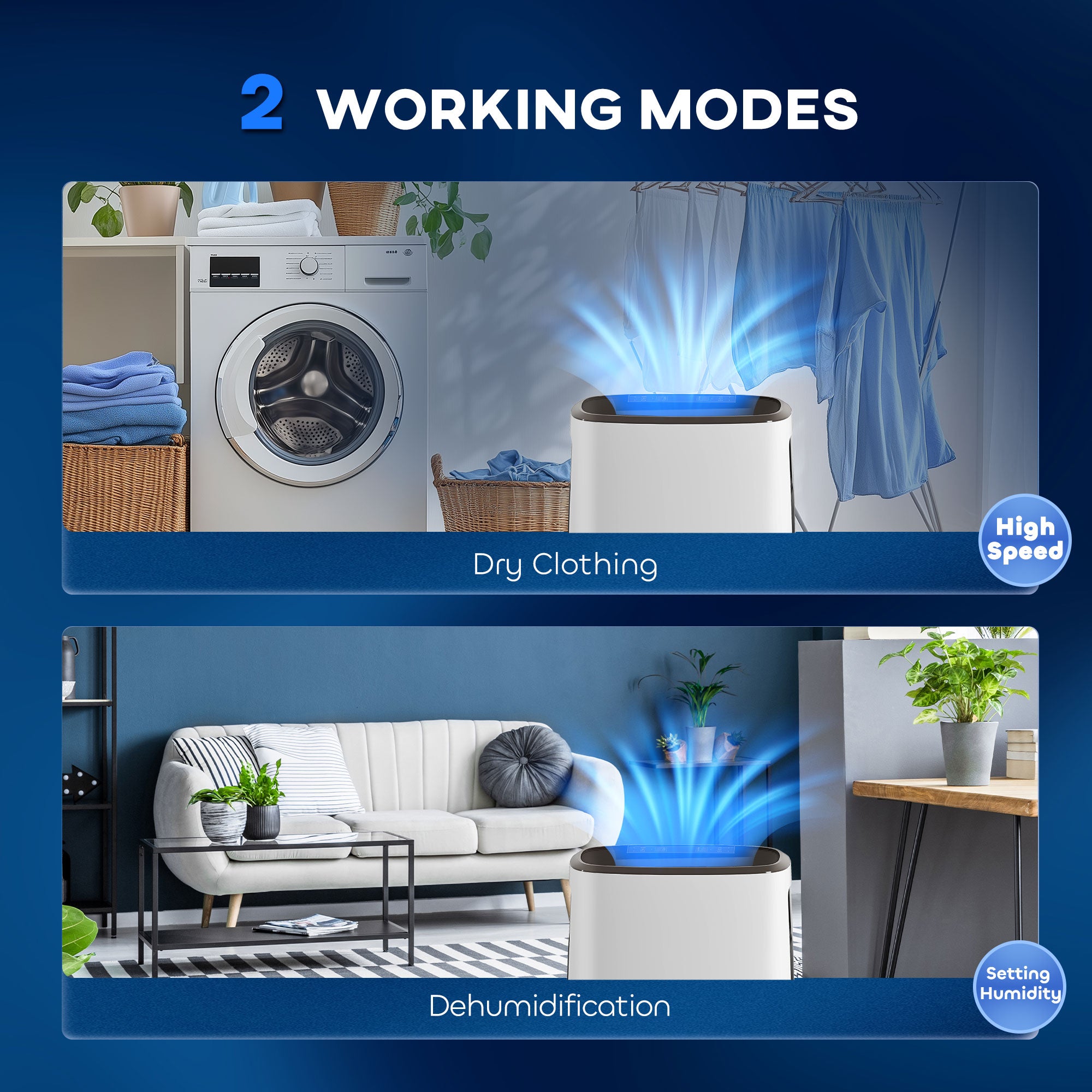 HOMCOM 16l/Day Dehumidifier, with Washable Filter and Timer - White