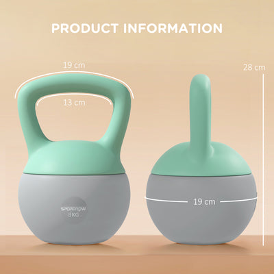 SPORTNOW 8KG Kettlebell, Soft Kettle Bell with Non-Slip Handle for Home Gym Weight Lifting and Strength Training 
