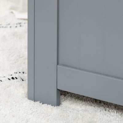 HOMCOM Large Storage Box Toy Chest Cabinet Container Unit Organizer with Lid & Safety Hinges, Grey 