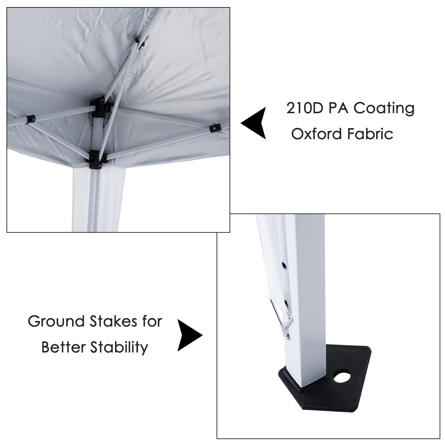 Outsunny 3 M x 3 M Base/ 2.5 M x 2.5 M Top Pop Up Gazebo with Carry Bag, Height Adjustable Slant Leg Party Tent Instant Event Shelter for Garden, Patio, White 