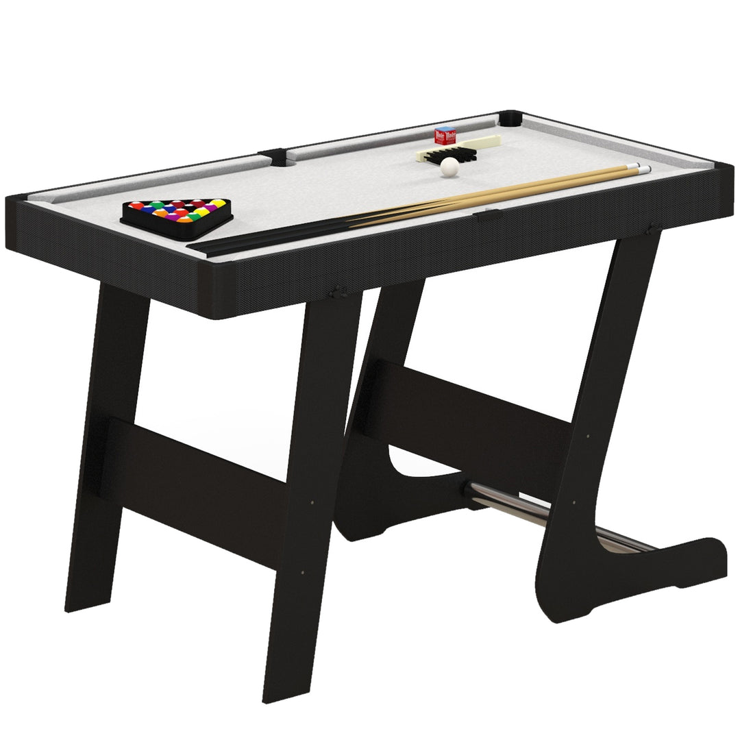 SPORTNOW 3.5ft Folding Pool Table, Snooker Table with Two Cues, 16 Balls, Chalk, Triangle, Brush - Grey 