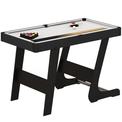 SPORTNOW 3.5ft Folding Pool Table, Snooker Table with Two Cues, 16 Balls, Chalk, Triangle, Brush - Grey 