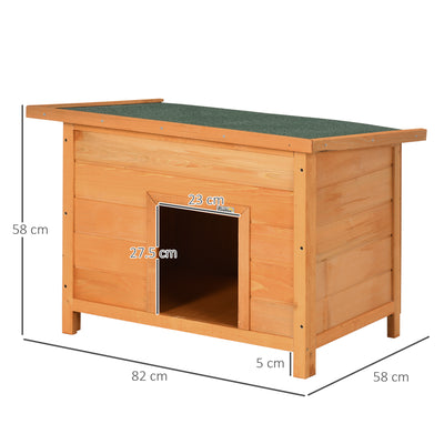PawHut Wooden Dog Kennel Elevated Dog Pet House w/ Open Top 82W x 58D x 58H cm 