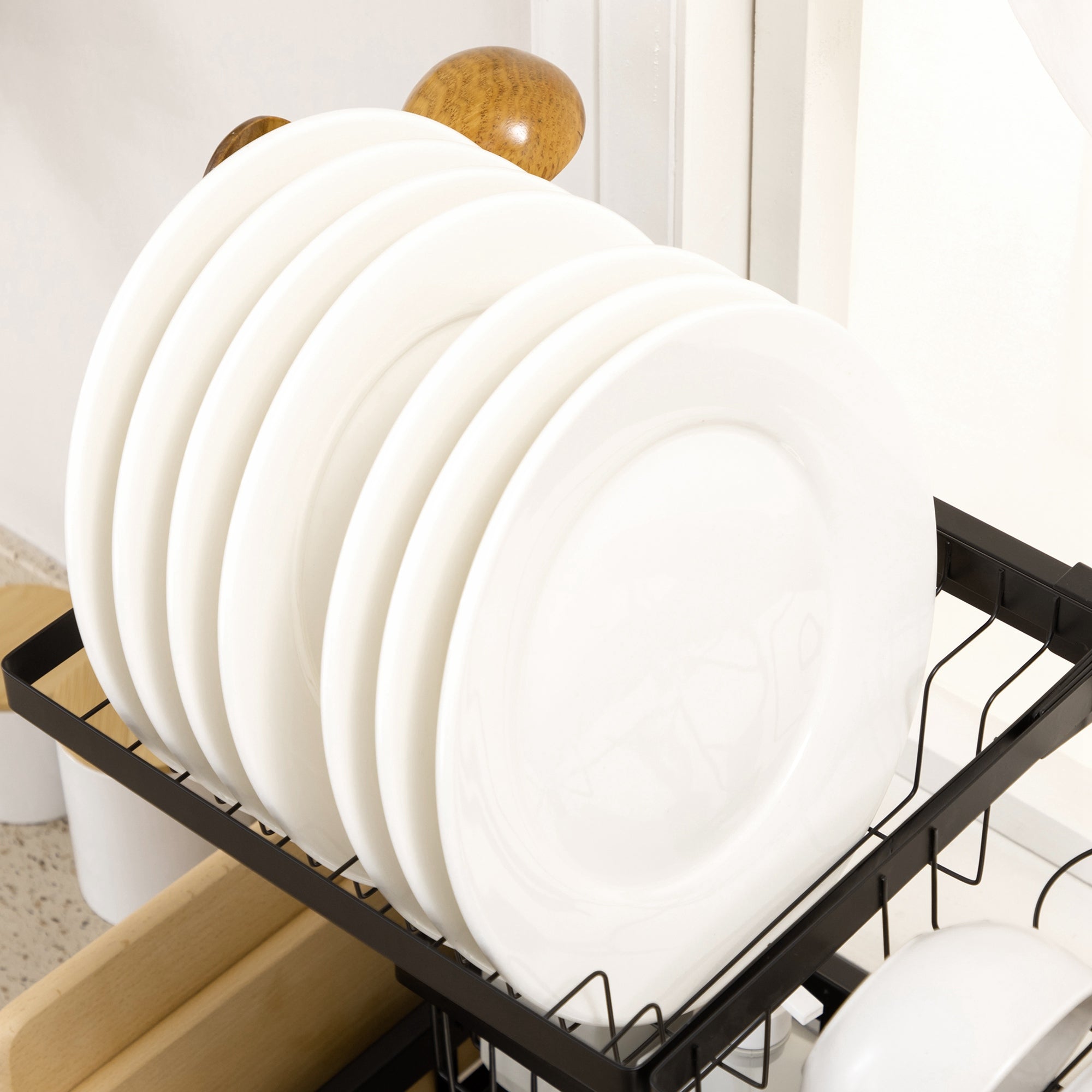 HOMCOM 100cm Modular Over-Sink Drying Rack 