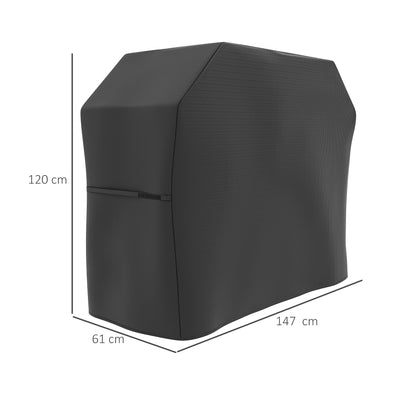 Outsunny 147 x 61cm Plastic Coated Protective Grill Cover - Black 