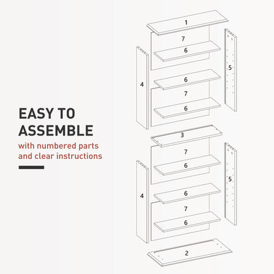 HOMCOM 360 CD/185 DVD/185 Blu-ray Storage Unit - White 