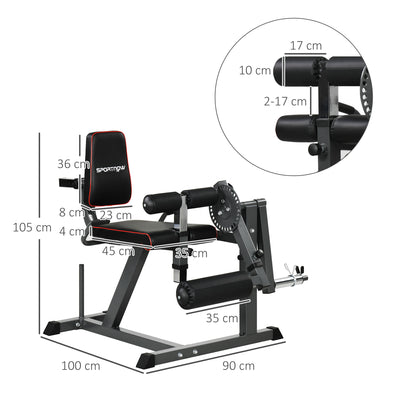 SPORTNOW Seated Leg Extension Machine, Adjustable Leg Raise Machine and Curl Machine with Plate Loaded for Hip, Thigh, Lower Body Workout 