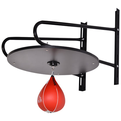HOMCOM Wall-mounted Punching Ball Height Adjustable Hanging Speedball Platform Set Frame Stand Boxing Sports 
