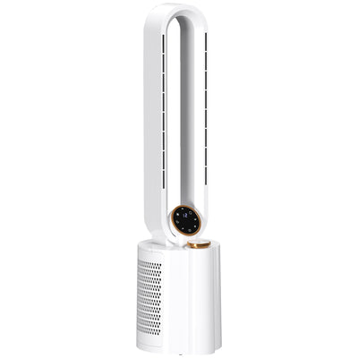 HOMCOM Multi-Mode Bladeless Tower Fan and Humidifier - White 
