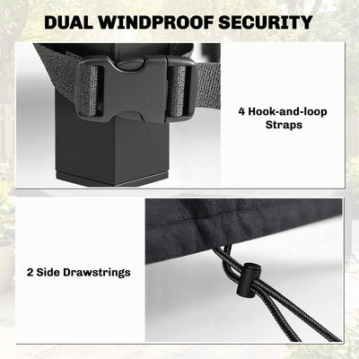 Outsunny Garden Furniture Cover, Waterproof Patio Furniture Cover with Air Vent, 420D Oxford Fabric, 125 x 125 x 74 cm, Black 