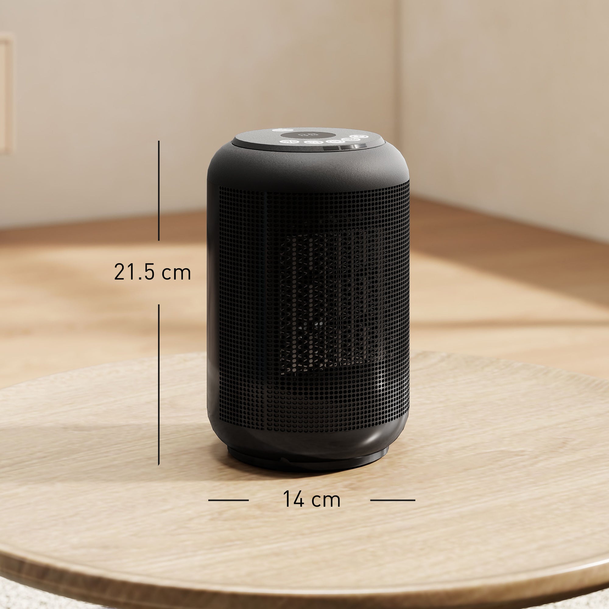 HOMCOM 1500W Ceramic Electric Heater with Fan, Timer, Oscillation - Black 