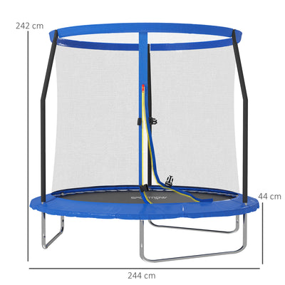 SPORTNOW 8ft Trampoline with Safety Enclosure Net, Steel Frame Outdoor Trampoline, with Edge, Safety Cover 