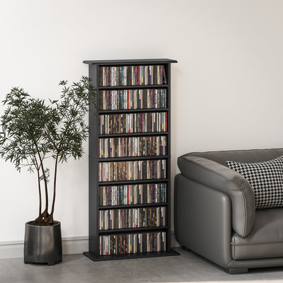 HOMCOM 360 CD/185 DVD/185 Blu-ray Storage Unit - Black 