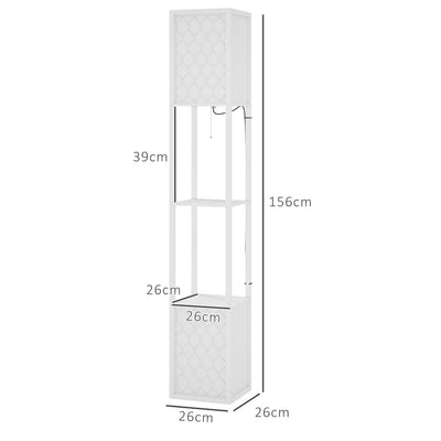 HOMCOM Duo Light Floor Shelves - White 