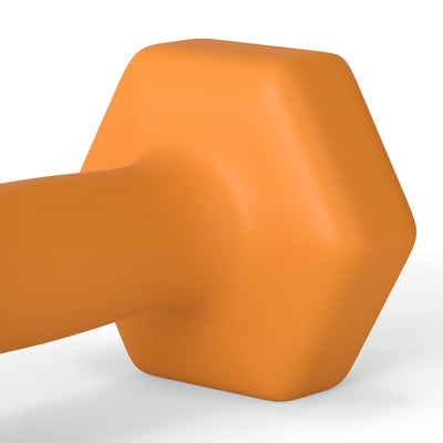 SPORTNOW 2 x 1.5kg Hexagonal Dumbbells Weights Set with Non-Slip Grip for Home Gym Workout, Orange 