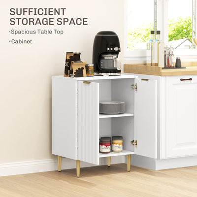 HOMCOM Adjustable Shelf Sideboard - White 