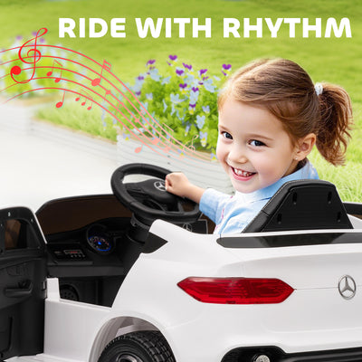 AIYAPLAY Mercedes-Benz GLC Licensed Kids Ride on Car with Remote Control, Soft Start, MP3, LED Headlights, White 