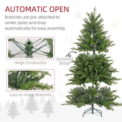 HOMCOM 6ft Bare Artificial Christmas Tree, with 1821 Tips - Green 