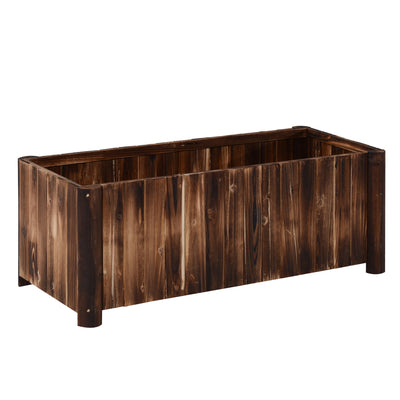 Outsunny Wooden Raised Garden Bed, 120 x 50 x 45cm Elevated Planter Box, Outdoor Flower Bed with Drainage Gaps, Easy Assembly 