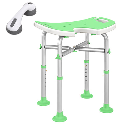 HOMCOM 39-51.5cm 'U' Seat Padded Shower Stool - Green 