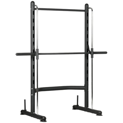 HOMCOM Adjustable Squat Rack, with Pull Up Bar, Barbell Bar for Home Gym 
