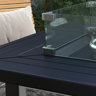 Outsunny 81 x 81cm 50,000 BTU Gas Fire Pit Table - Grey 