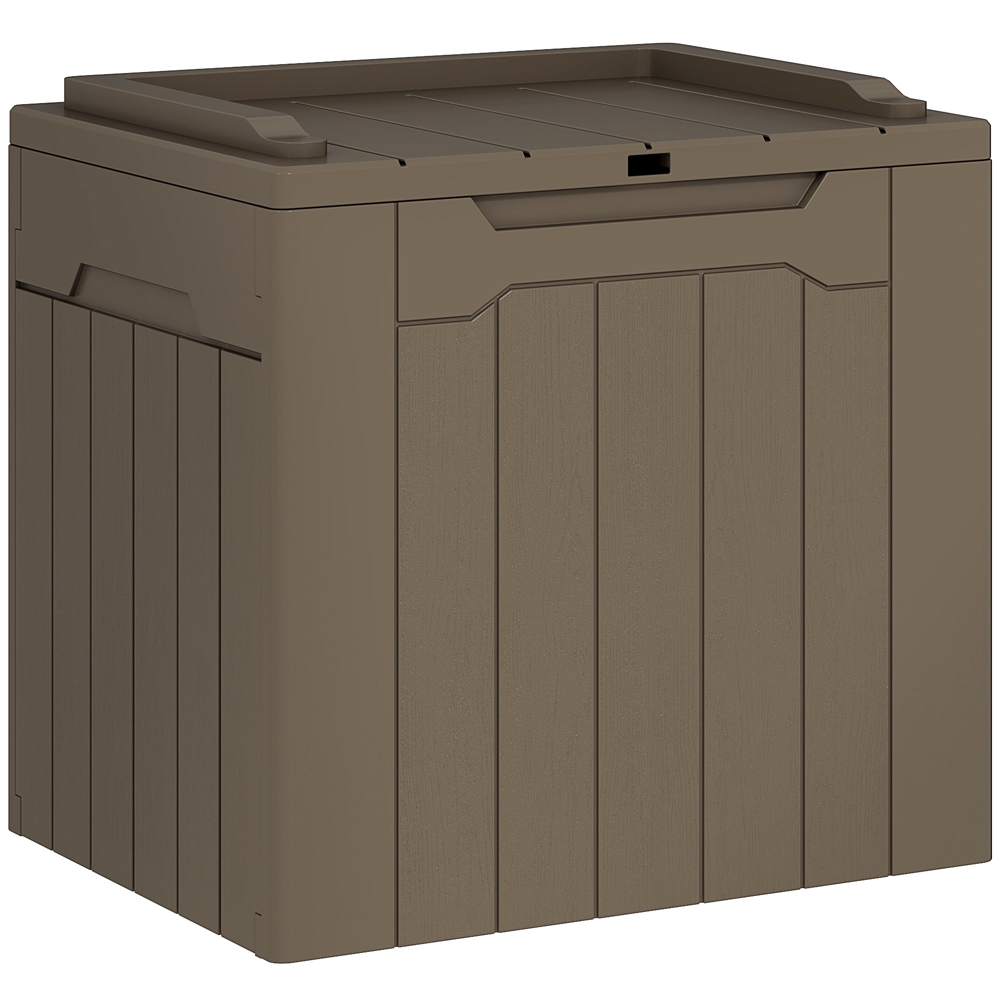 HOMCOM 107 L Plastic Storage Chest with Lid - Dark Brown 