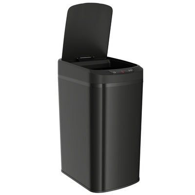 HOMCOM 12L Sensor Bin, Automatic Touchless Motion Sensor Kitchen Bin with Fingerprint Resistant Stainless Steel, Black 