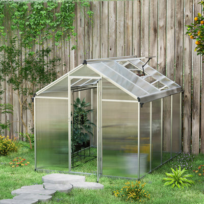 Outsunny 8 x 6ft Aluminium Frame Greenhouse, with Foundation 