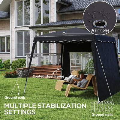 Outsunny 2.4 x 2.4m UV50+ Pop Up Gazebo - Black 