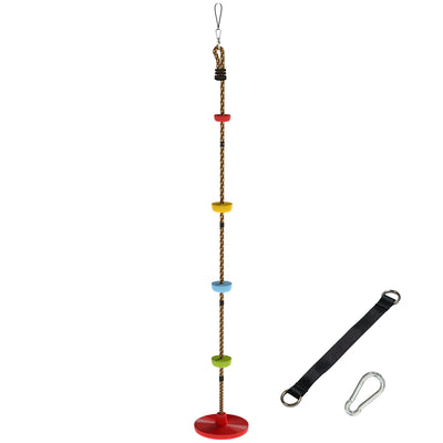 AIYAPLAY Climbing Rope, Kids Tree Swing Kit with Platforms and Disc Swings Seat, Obstacle Course Kids for Garden, Red 