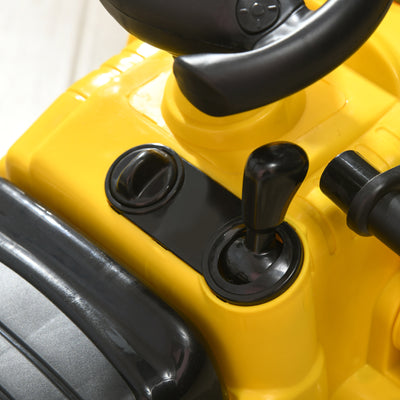 HOMCOM NO POWER 3 in 1 Ride On Toy Bulldozer Toddler Digger Excavator Scooter Storage Cart Toilet Pretend Play Construction Truck 
