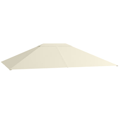 Outsunny 3 x 4m Gazebo Canopy Replacement Cover, Gazebo Roof Replacement (TOP COVER ONLY), Cream White 