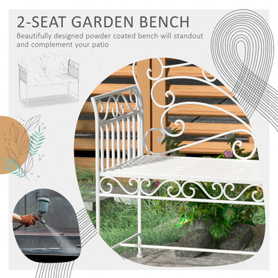 Outsunny Heavy-Duty Garden Bench-White 