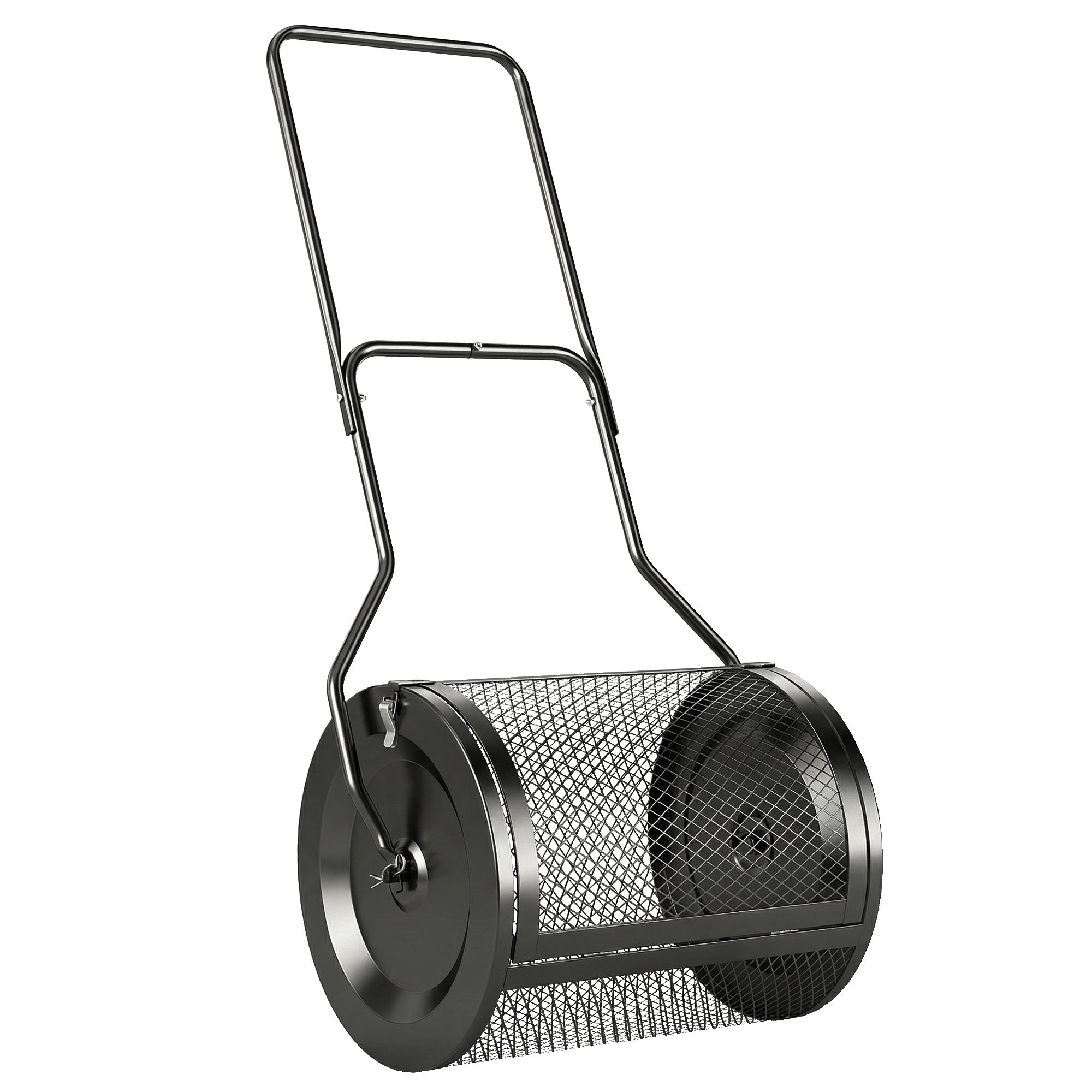 Outsunny Compost Spreader, 20" Peat Moss Spreader with Detachable U-Shaped Handle and Metal Mesh Basket 