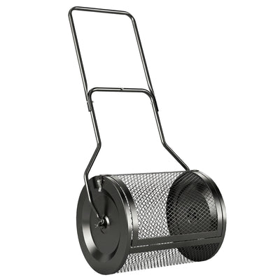 Outsunny Compost Spreader, 20" Peat Moss Spreader with Detachable U-Shaped Handle and Metal Mesh Basket 
