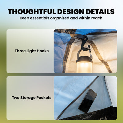 Outsunny Family Camping Tent 3000mm Waterproof Windproof Tunnel Tent 8-12 Person, Navy Blue & Light Grey 