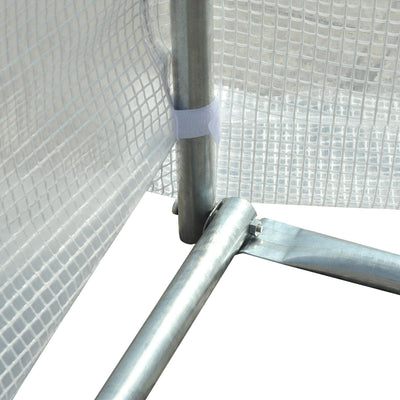 Outsunny 6 x 3 x 2 m Polytunnel Greenhouse, Walk in Polytunnel Tent with Metal Frame, Zippered Door and 8 Windows for Garden and Backyard, White 