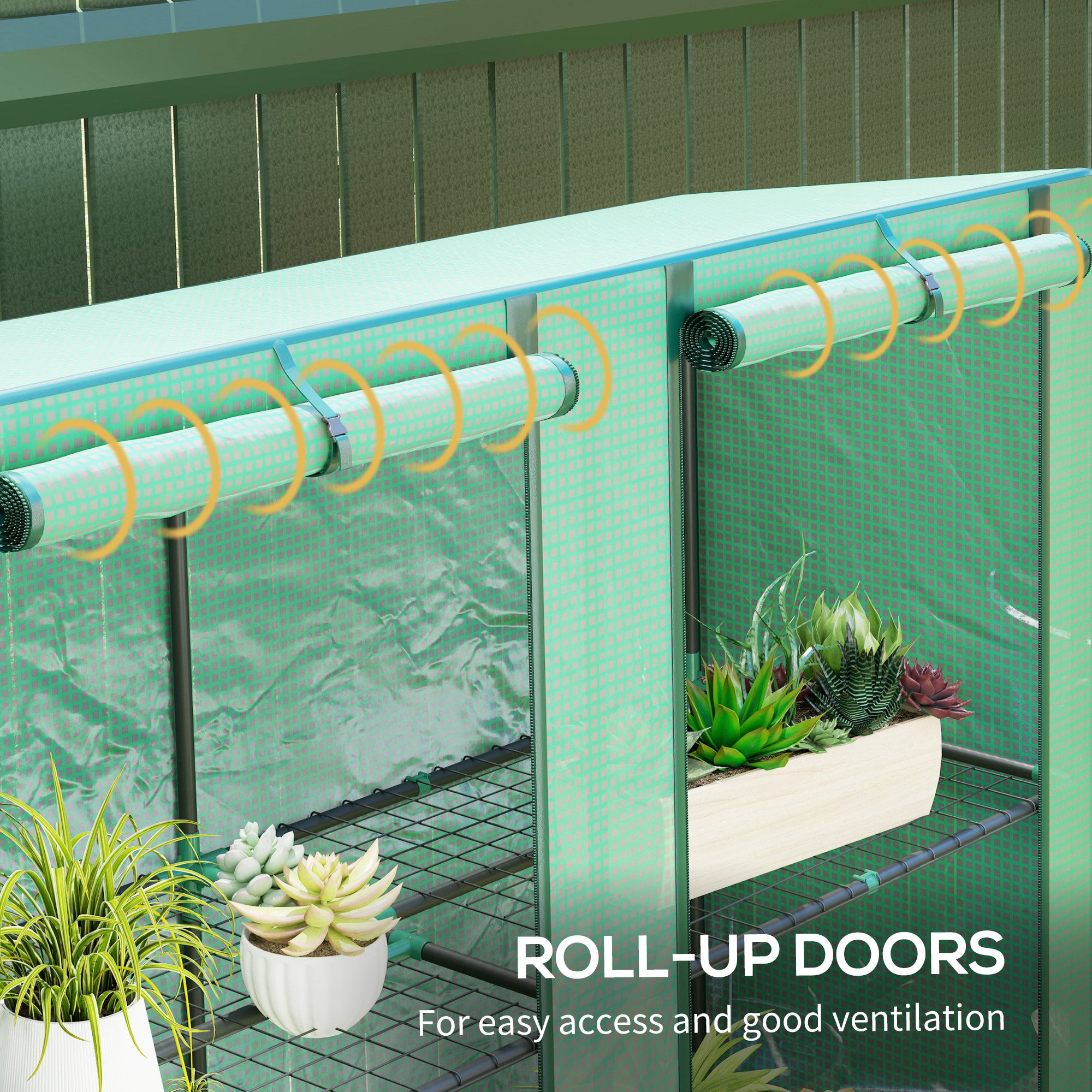 Outsunny Three-Tier Mini Greenhouse - Green 